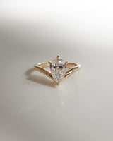 1.50 Ct Elongated Pear Cut Moissanite Engagement Ring