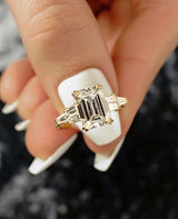 2.40 Ct Emerald Cut Moissanite Engagement Ring