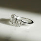 2.60 Ct Emerald Cut Wedding Band Women Moissanite Band