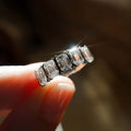2.60 Ct Emerald Cut Wedding Band Women Moissanite Band