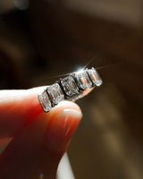 2.60 Ct Emerald Cut Wedding Band Women Moissanite Band
