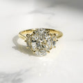 Three Stone 2.80 Ct Oval Cut Moissanite Engagement Ring