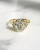 Three Stone 2.80 Ct Oval Cut Moissanite Engagement Ring