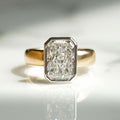 Bezel Set 2.81 Ct Radiant Cut Moissanite Engagement Ring