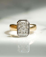 Bezel Set 2.81 Ct Radiant Cut Moissanite Engagement Ring