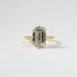 3.50 Ct Emerald Cut Moissanite Engagement Ring