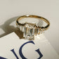 1.97 Ct Emerald Cut Moissanite Engagement Ring