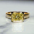 Bezel Set 3.20 Ct Canary Yellow Radiant Cut