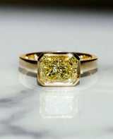 Bezel Set 3.20 Ct Canary Yellow Radiant Cut