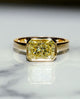Bezel Set 3.20 Ct Canary Yellow Radiant Cut