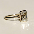 Bezel Set 2.60 Ct Emerald Cut Moissanite Engagement Ring