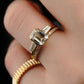 Bridal Set 2.10 Ct Emerald Cut Moissanite Engagement Ring