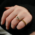Bridal Set 2.10 Ct Emerald Cut Moissanite Engagement Ring