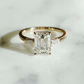 2.44 Ct Emerald Cut Moissanite Engagement Ring
