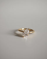 1.50 Ct Elongated Pear Cut Moissanite Engagement Ring