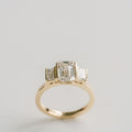 Bezel 2 Ct Emerald Cut Moissanite Engagement Ring