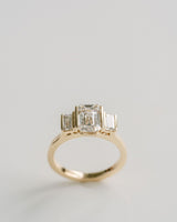 Bezel 2 Ct Emerald Cut Moissanite Engagement Ring