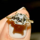 2.16 Ct Asscher Cut Moissanite Engagement Ring