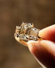 Three Stone 1.95 Ct Emerald Cut Moissanite Engagement Ring