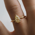 1.51 Ct Canary Yellow Elongated Pear Cut Moissanite Engagement Ring