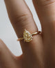 1.51 Ct Canary Yellow Elongated Pear Cut Moissanite Engagement Ring