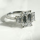 7.60 Ct Emerald Cut Moissanite Engagement Ring