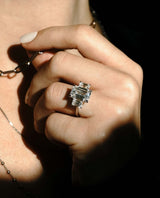 7.60 Ct Emerald Cut Moissanite Engagement Ring