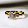 1.01 Ct Emerald, Baguette and Princess Cut Wedding Ring