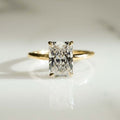 2.71 Ct Radiant Cut Moissanite Engagement Ring, Crushed Ice Radiant Cut Ring