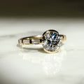 Bezel Set 2.11 Ct Round Brilliant Cut Moissanite Engagement Ring