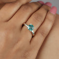 2.50 Ct Portuguese Cut Blue Green Moissanite Ring