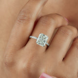 Elongated 5.55 Ct Radiant Cut Moissanite Ring