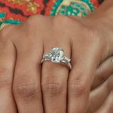 Three Stone 3.30 Ct Cushion Cut Moissanite Ring