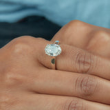 3 Ct Step Cut Oval Moissanite Ring