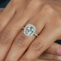 Elongated 3.37 Ct Cushion Cut Moissanite Ring