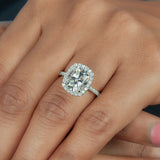 Elongated 3.37 Ct Cushion Cut Moissanite Ring