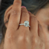 3.20 Ct Elongated Cushion Cut Moissanite Ring