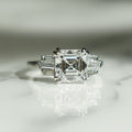 2.77 Ct Asscher Cut Moissanite Engagement Ring