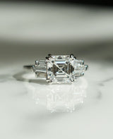 2.77 Ct Asscher Cut Moissanite Engagement Ring