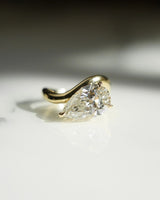 3.74 Ct Elongated Pear Cut Moissanite Engagement Ring