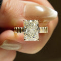 5 Ct Radiant Cut Moissanite Engagement Ring, Crushed Ice Radiant Cut Ring