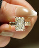 5 Ct Radiant Cut Moissanite Engagement Ring, Crushed Ice Radiant Cut Ring
