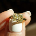 3 Ct Canary Yellow Radiant Cut Moissanite Engagement Ring