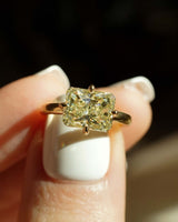 3 Ct Canary Yellow Radiant Cut Moissanite Engagement Ring
