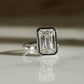 Bezel Set 6.72 Ct Emerald Cut Moissanite Engagement Ring