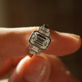 Bezel Set 5 Stone 2.01 Ct Emerald Cut Moissanite Engagement Ring
