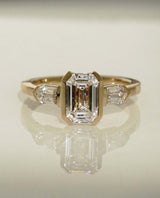 1.15 Ct Emerald Cut Wedding Ring Women Moissanite Ring