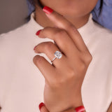 3.03 Ct Cushion Cut Moissanite Engagement Ring