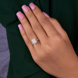 4 Ct Elongated Radiant Cut Moissanite Ring
