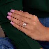 2 Ct Radiant Cut Moissanite Hidden Halo Ring